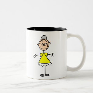 De Café Em Dois Tons Figura caneca da vara da avó
