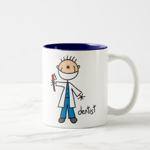 De Café Em Dois Tons Figura caneca da vara do dentista