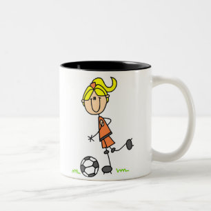De Café Em Dois Tons Figura caneca da vara do futebol