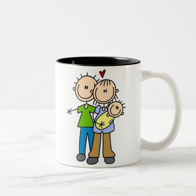 De Café Em Dois Tons Figura recém-nascida caneca da vara do bebê (Direita)