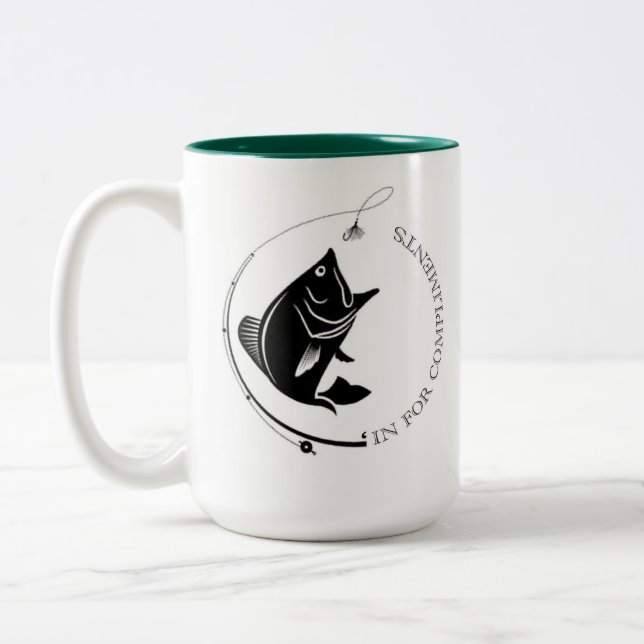 De Café Em Dois Tons Fish'in para a caneca dos cumprimentos (Esquerda)