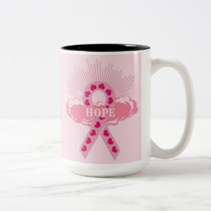 De Café Em Dois Tons Fita cor-de-rosa da caneca do rosa da esperança