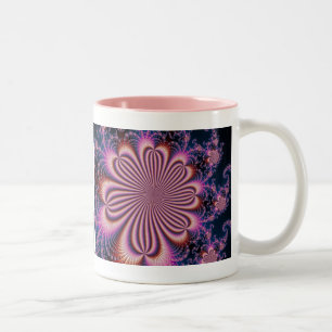 De Café Em Dois Tons Flor - Caneca Fractal
