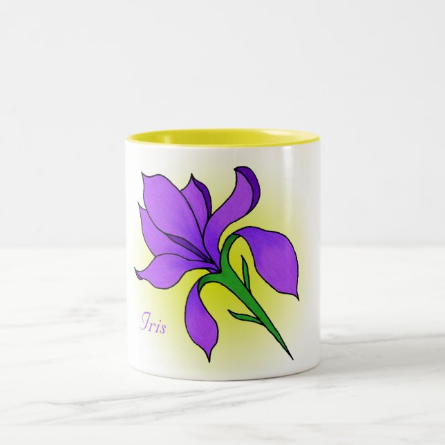 De Café Em Dois Tons Flor da íris - caneca (Centro)