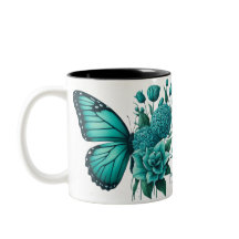 Floral Borboleta Colorida Caneca Cuta
