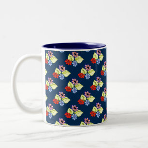 De Café Em Dois Tons Flores Por Espingarda 2 Caneca