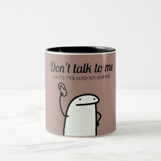 De Café Em Dois Tons Flork Meme não fale comigo | Caneca Engraçada
