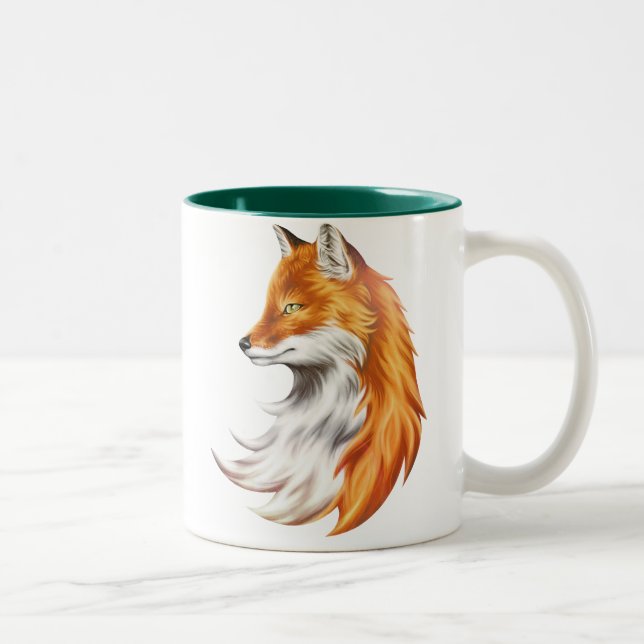 De Café Em Dois Tons Fox da mágica - Caneca (Direita)