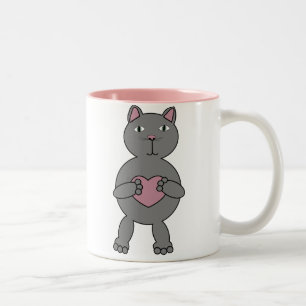 De Café Em Dois Tons Gato com caneca