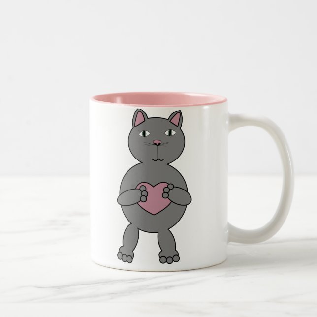De Café Em Dois Tons Gato com caneca (Direita)