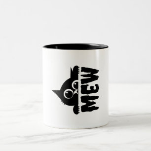 De Café Em Dois Tons Gato Fofo & Texto “Miau” – Caneca Divertida para A