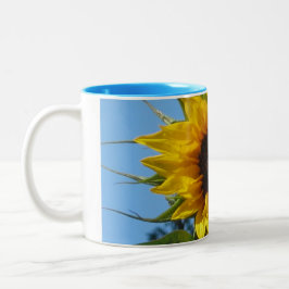 De Café Em Dois Tons Girassol - luz - caneca azul do Dois-Tom