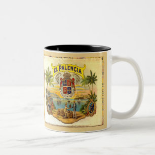 De Café Em Dois Tons Gráficos do vintage do charuto da caneca da caixa