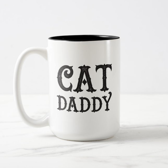 De Café Em Dois Tons Grande caneca do pai do gato (Esquerda)