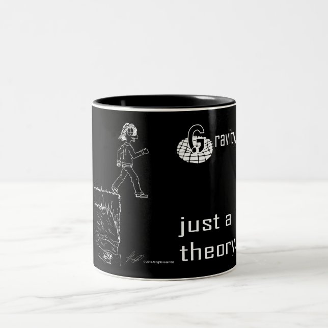 De Café Em Dois Tons Gravidade, apenas uma teoria. Caneca (branca & (Centro)