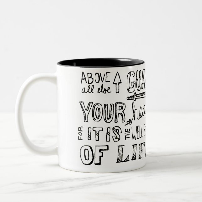 De Café Em Dois Tons Guarde sua caneca do coração (Esquerda)