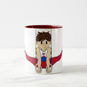 De Café Em Dois Tons Gymnast bonito na caneca dos anéis