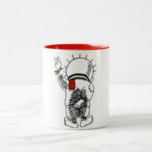 De Café Em Dois Tons Handala (miúdo palestino) na caneca