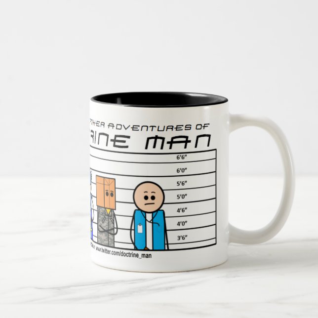 De Café Em Dois Tons Homem da doutrina!! Caneca usual dos suspeitos (Direita)
