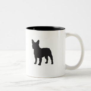 De Café Em Dois Tons Intimidação! Caneca preta do buldogue francês