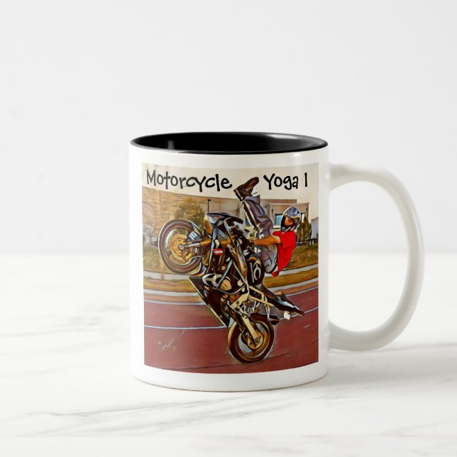 De Café Em Dois Tons Ioga da motocicleta 1 caneca (Direita)