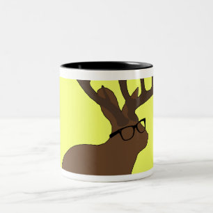 De Café Em Dois Tons jackalope com caneca dos vidros