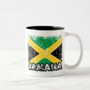 De Café Em Dois Tons Jamaica - caneca afligida da bandeira