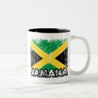 De Café Em Dois Tons Jamaica - caneca afligida da bandeira