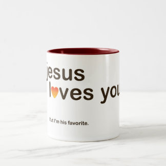 De Café Em Dois Tons Jesus ama-o caneca