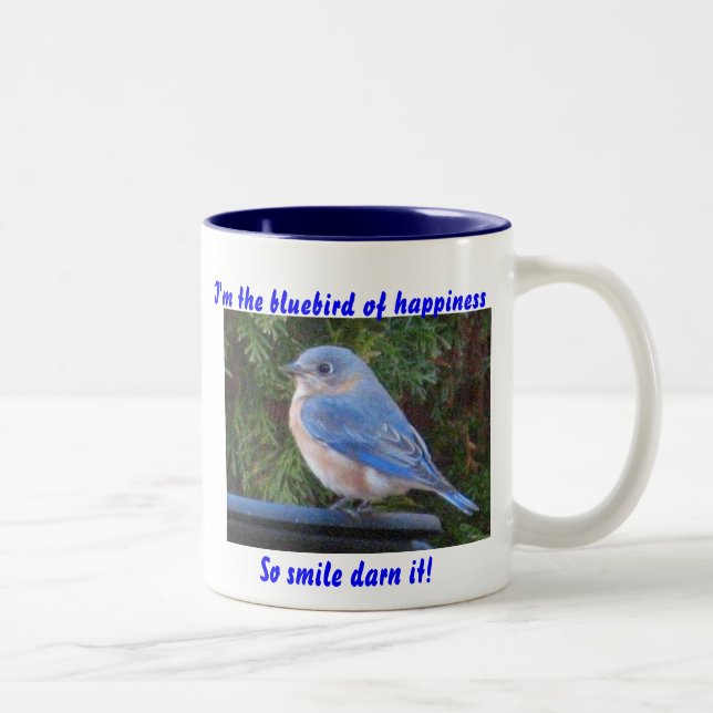 De Café Em Dois Tons JJ- Bluebird da caneca da felicidade (Direita)
