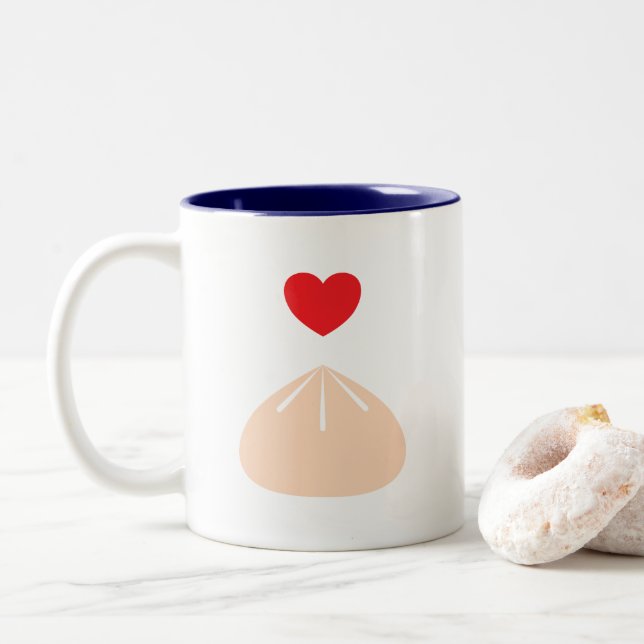 De Café Em Dois Tons Jogando Azul 11oz. Caneca (Com Donut)