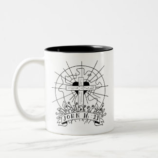 De Café Em Dois Tons John 16:33 caneca