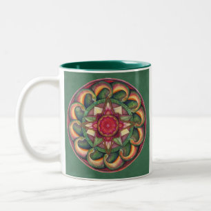 De Café Em Dois Tons Jóia da caneca da mandala do coração