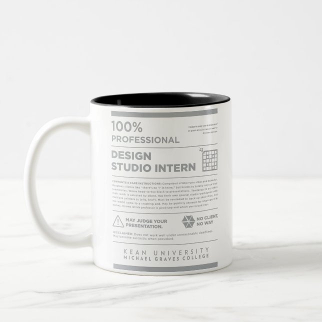 De Café Em Dois Tons Kean MGC Care Label Design Studio Caneca (Esquerda)