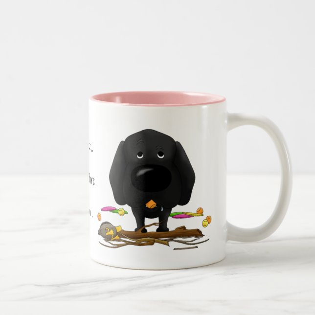De Café Em Dois Tons Labrador preto (laboratórios) - eu busco… Caneca (Direita)