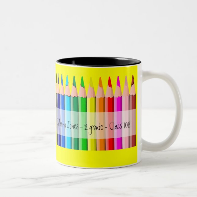 De Café Em Dois Tons Lápis - caneca personalizada do Dois-Tom (Direita)