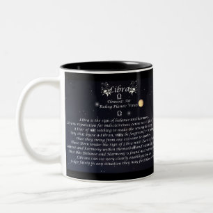 De Café Em Dois Tons Libra a caneca da coleção do zodíaco