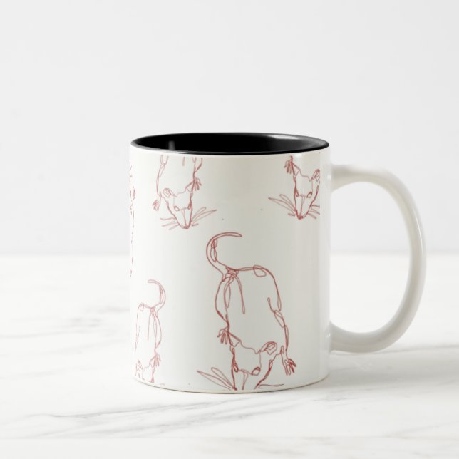 De Café Em Dois Tons Linha abstrata caneca do rato do trabalho (Direita)