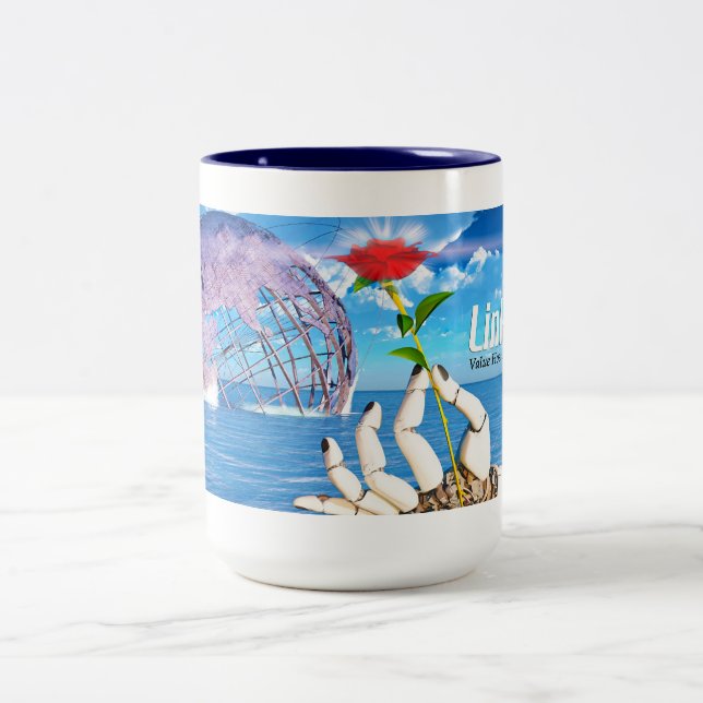 De Café Em Dois Tons LinkSky aumentou, caneca do dois-tom (Centro)