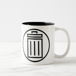 De Café Em Dois Tons Lixo cómico - simples - canhoto - caneca