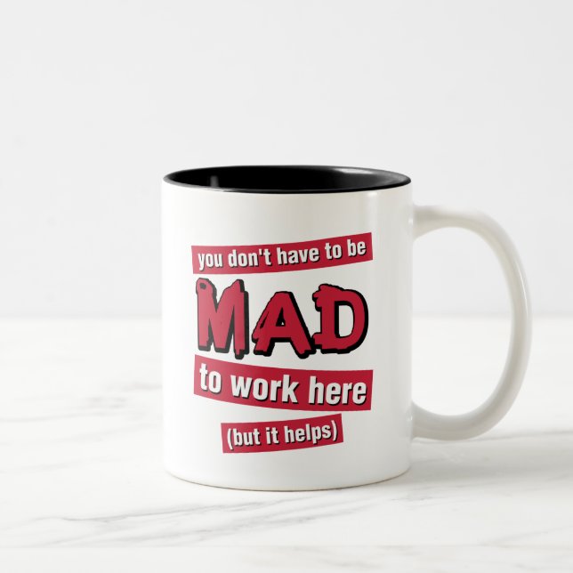 De Café Em Dois Tons Louco na caneca do trabalho (Direita)