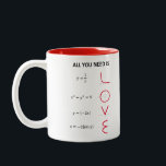 De Café Em Dois Tons Love Formula Caneca<br><div class="desc">Caneca para os amantes de matemática,  engenharia,  física e Amor.</div>