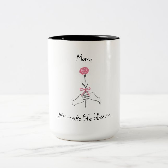 De Café Em Dois Tons "Mãe, Você Faz A Vida Espantosa" - Uma Caneca Míni (Centro)