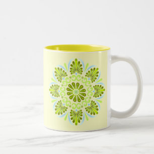 De Café Em Dois Tons Mandala da terra & do céu na caneca amarela