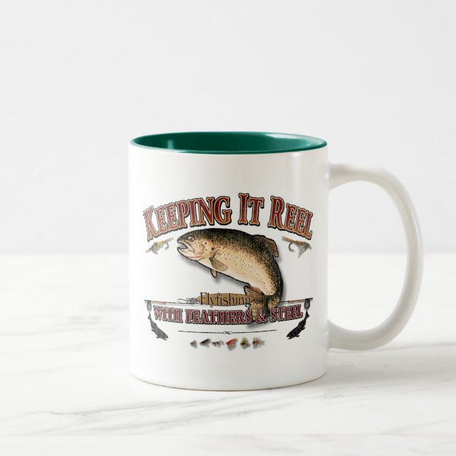 De Café Em Dois Tons Mantendo o caneca do carretel (Direita)