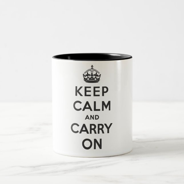 De Café Em Dois Tons Mantenha a calma e continue - caneca - o preto - (Centro)