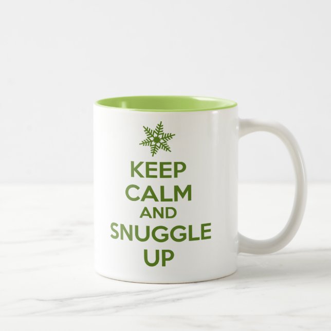 De Café Em Dois Tons Mantenha a calma e Snuggle acima da caneca (o (Direita)