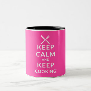 De Café Em Dois Tons Mantenha calmo e mantenha cozinhar a caneca