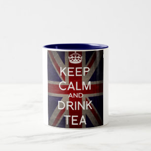De Café Em Dois Tons Mantenha caneca calma e da bebida do chá