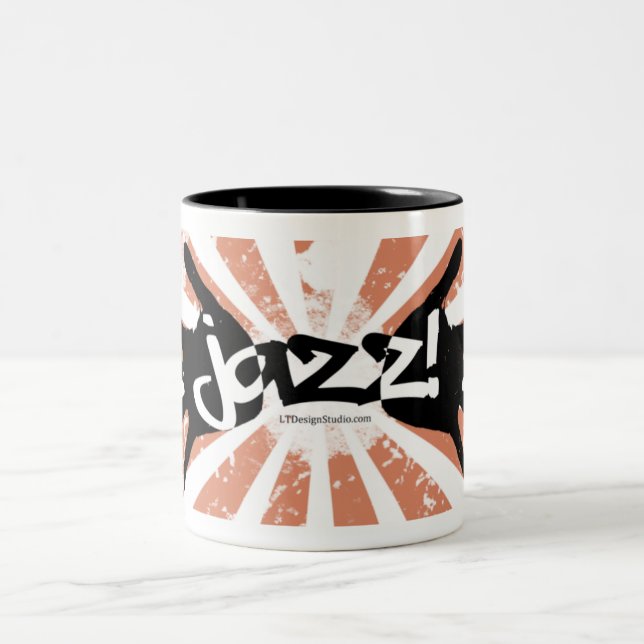 De Café Em Dois Tons Mãos do jazz - caneca (Centro)